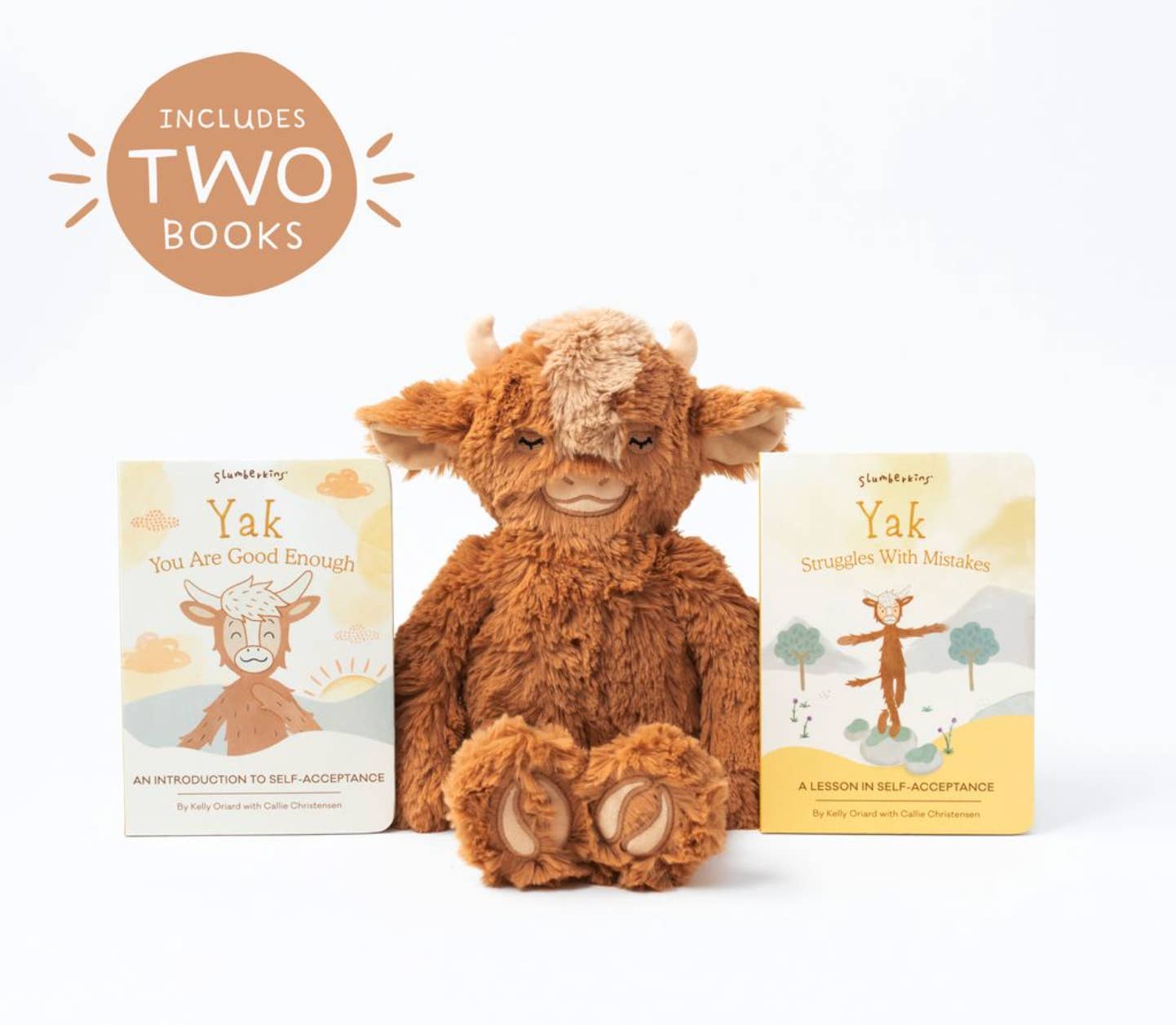 Slumberkins Inc. - Wholesale Stuffed/Plush Toy - Kids & Baby - Yak's Self-Acceptance Plush Snuggler Set - with 2 books!