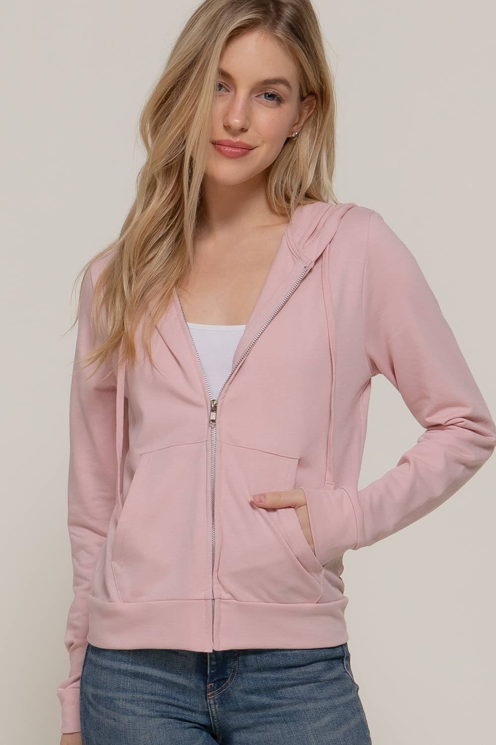 Active Basic | Active USA - Wholesale Hoodie - Women's - Long Sleeve Zipper French Terry Hoodie Jacket1