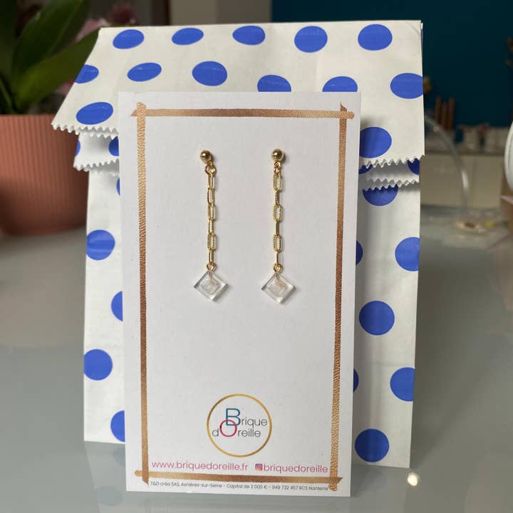 Brique d'Oreille – wholesale Hängande örhängen – Hängande örhängen kedja & Lego®-kloss - Les Virevolteuses21