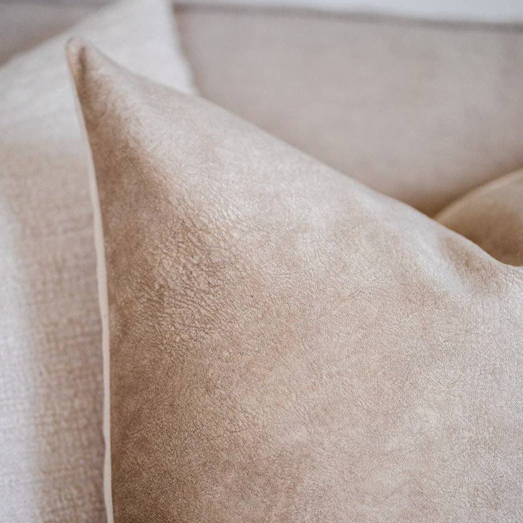 Linen & Ivory - Wholesale Throw Pillow Cover - EVY || Warm Brown Suede Pillow Cover10