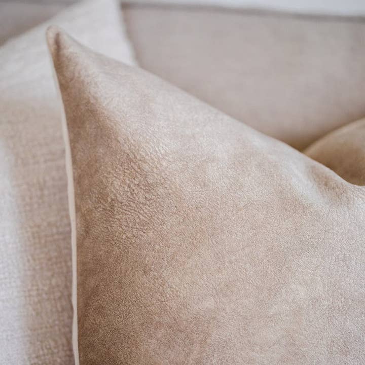 Linen & Ivory - Wholesale Throw Pillow Cover - EVY || Warm Brown Suede Pillow Cover10