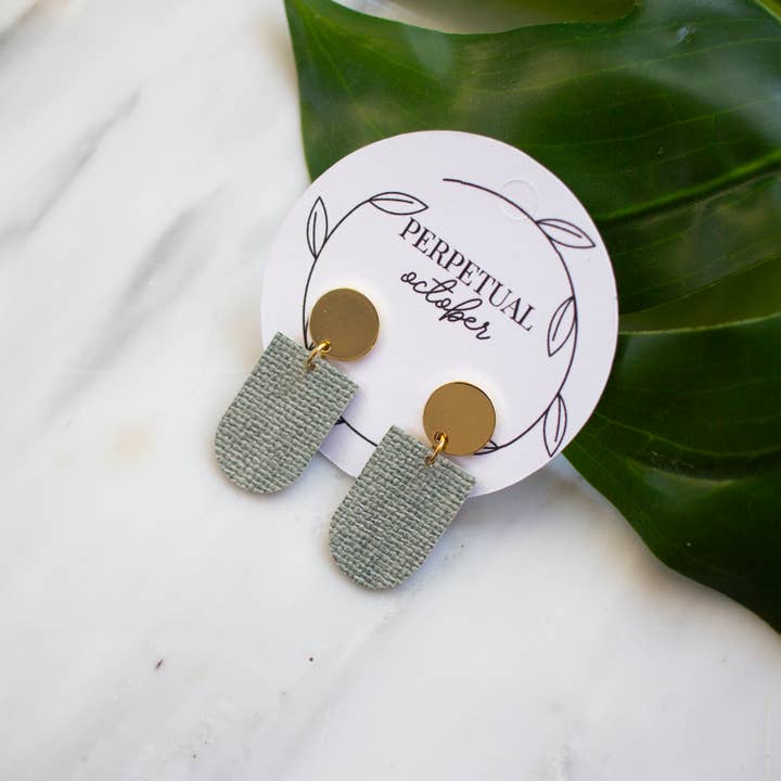 Kai Handmade Wallcovering and Brass Lightweight Earrings for wholesale by Perpetual October