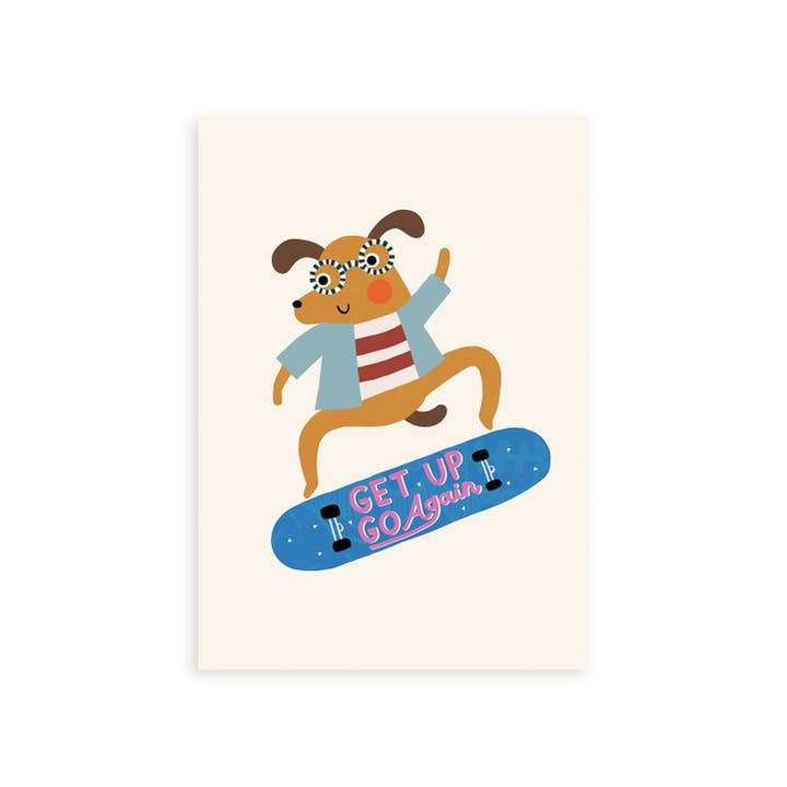 Dog Art Print | Skateboarding Art Print | Colourful Print for wholesale by Minibeau