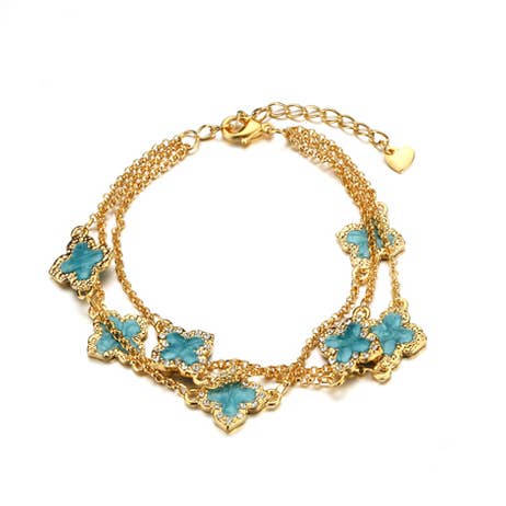 Laudic Co - Wholesale Charm/Dangle Bracelet - Multi Clover Charm Bracelet3