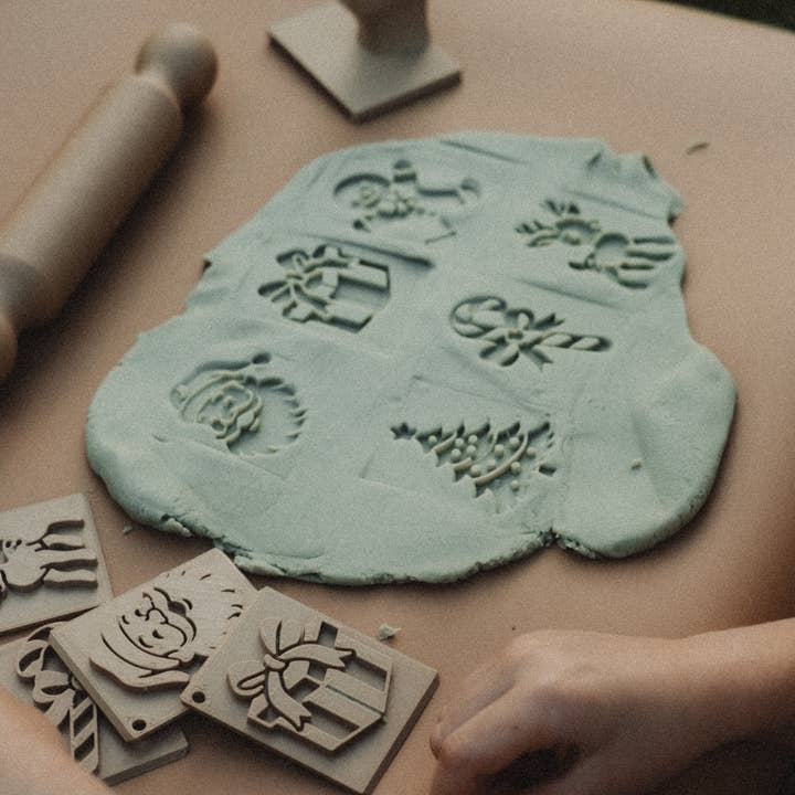 Kinfolk Pantry - Wholesale DIY Craft Kit - Kids - Christmas Eco Stamp Set - Playdough Tool8