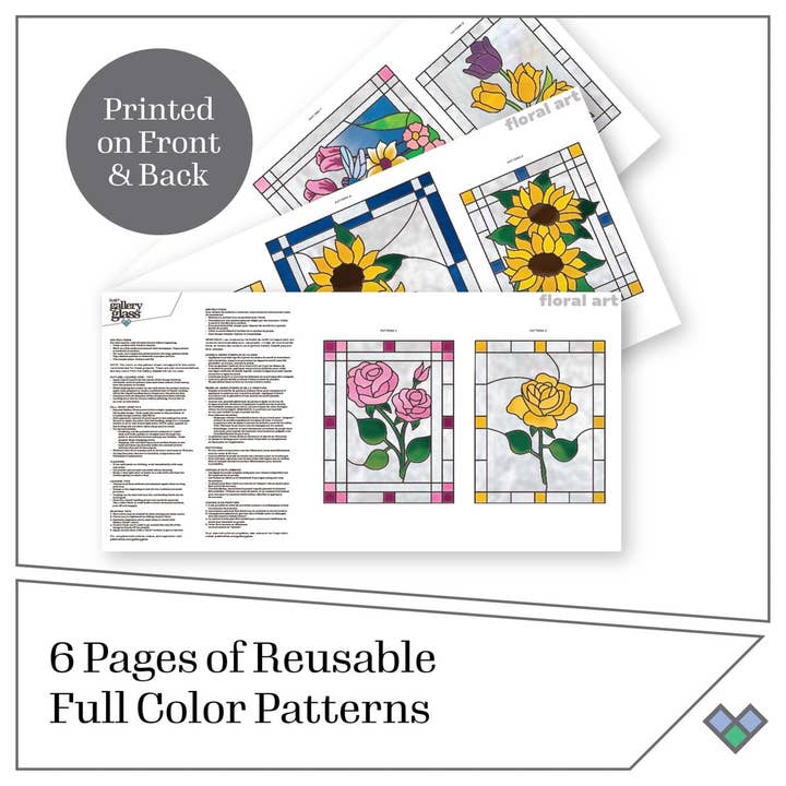 Plaid Crafts - Wholesale DIY Craft Kit - Gallery Glass ® Pattern Packs - Floral2