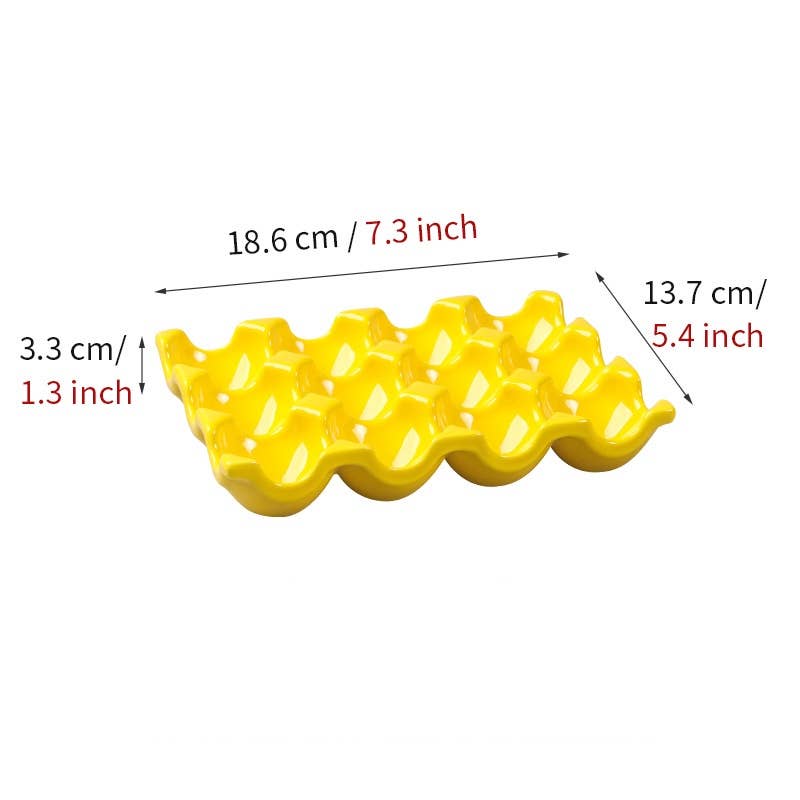 Homerely (We Cover All Import Duties) - Vente Coquetier - Plateau porte-œufs en céramique colorée | Organisateur de rangement6