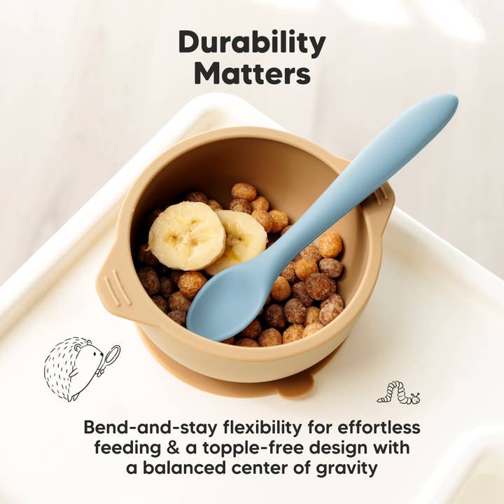 Mellow 3-Pack Prep Silicone Baby Spoons for Toddlers 6-24 months for wholesale on Faire6