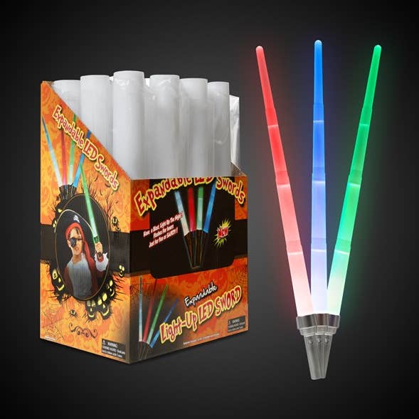 LED 35" Expandable Swords with 7 Color Modes 12-unit display for wholesale by Windy City Novelties