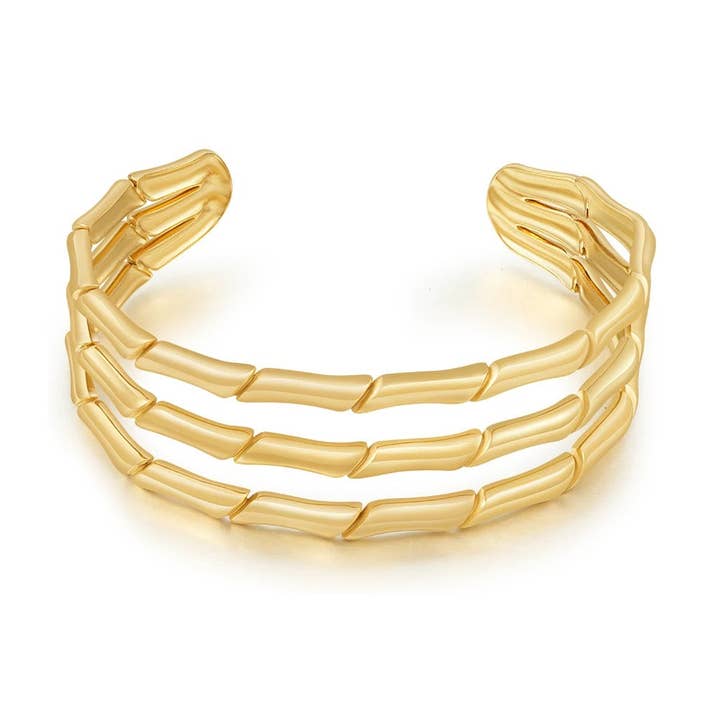 Bamboo Layered Cuff for wholesale by Sahira Jewelry Design