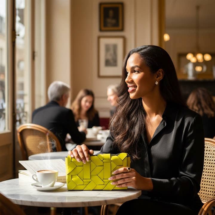 THE ZENOBIA WOVEN CLUTCH for wholesale by The Bag Icon