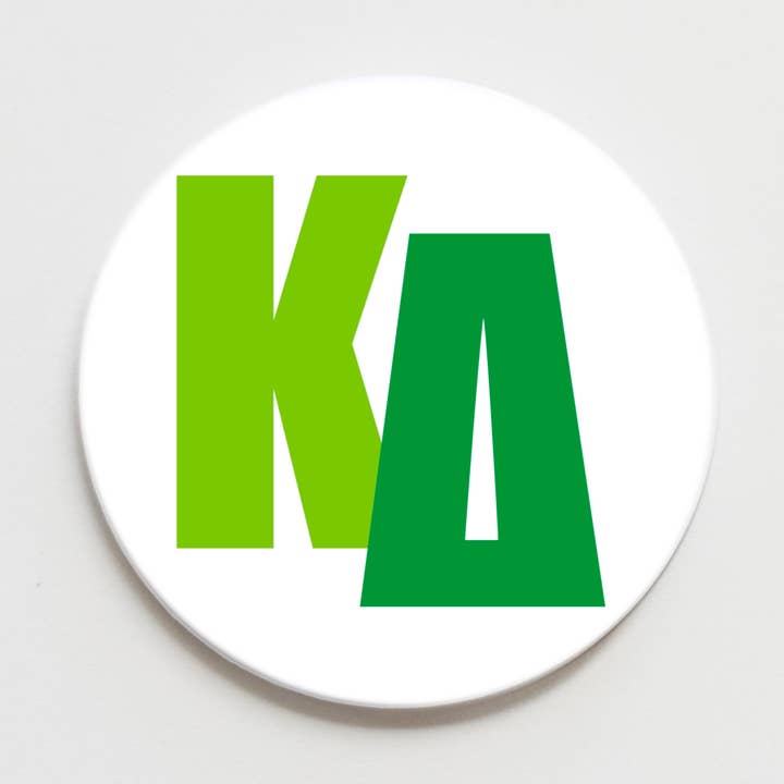 Kappa Delta Block Letter Button- 2.25 inch for wholesale by Good Vibez Collegiate