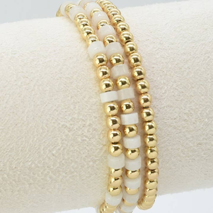 MiMi Wholesale - Wholesale Beaded Bracelet - CB2240 4mm 3pcs CCB, Semi Precious Bracelet6