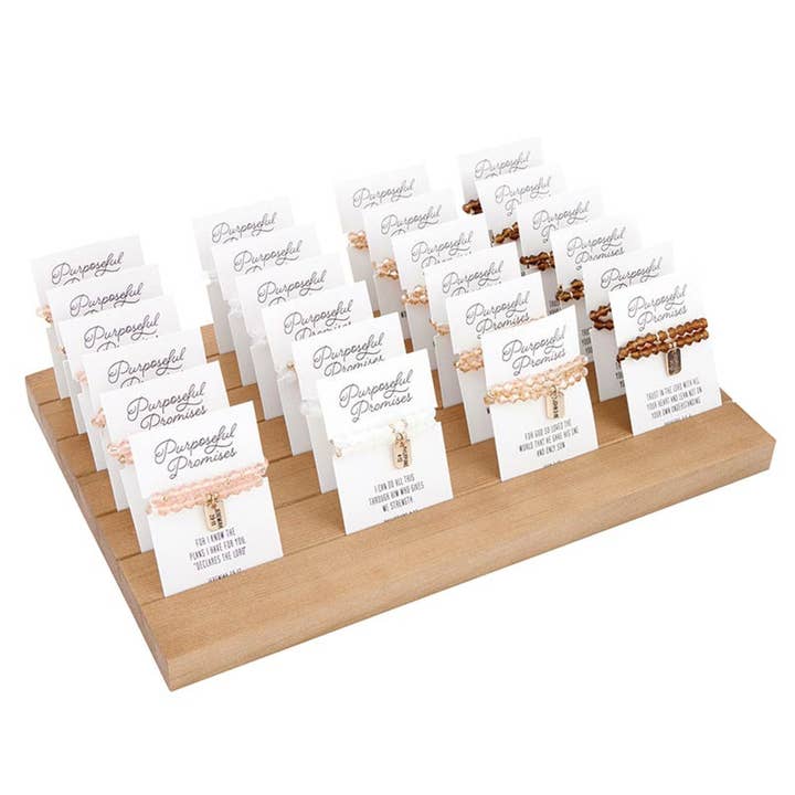 Faithworks by Creative Brands - Wholesale Beaded Bracelet - Glass Bead Tagged Bracelet Filled Display1