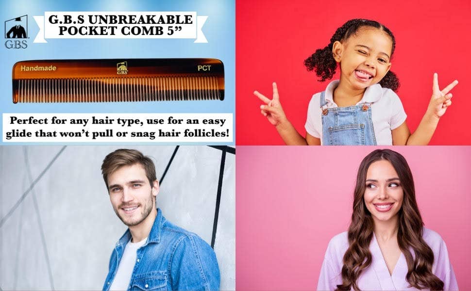 GENTS FINE GROOMING PRODUCTS – wholesale Hair brush/comb – G.B.S PCT Pocket Comb Fine Toothed Dressing Comb 5"8