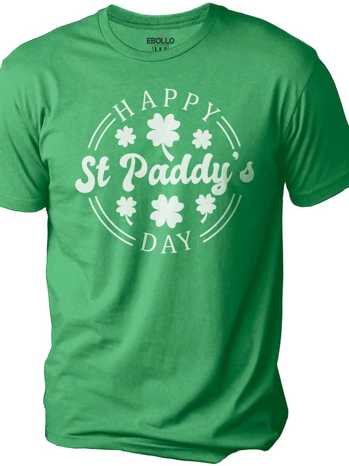 Happy St Paddy's Day | St Patricks Day Shirt | Lucky Shamrock Irish Tee - Funny Shirt Men - Womens Mens Patrick's T-shirt - Shamrock Tshirt for wholesale by EBOLLO