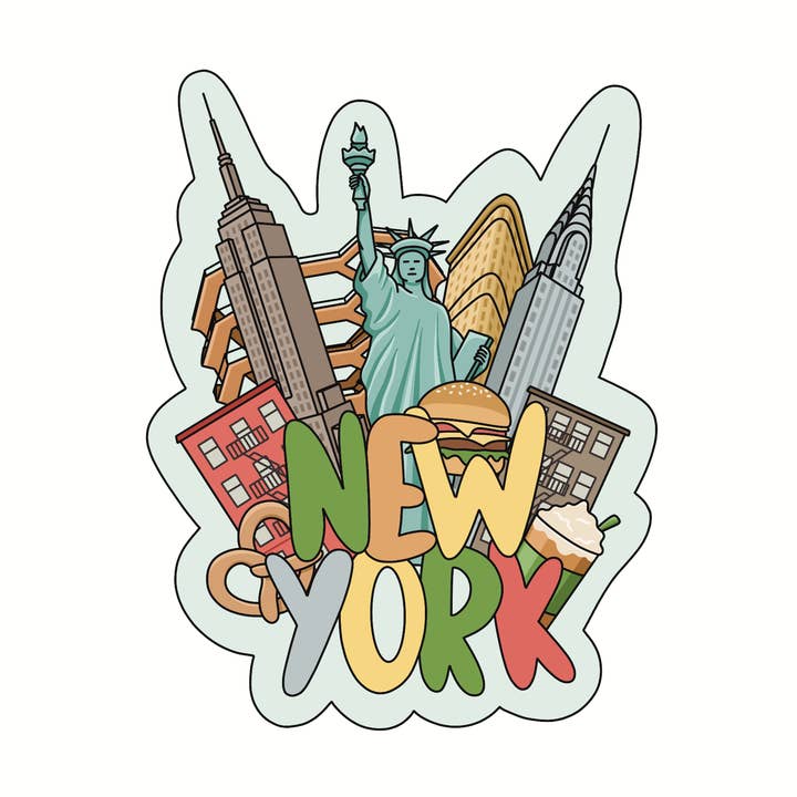 New York Collage - 3D Wooden Souvenir Magnet - 10 pcs for wholesale by Gifty Studio