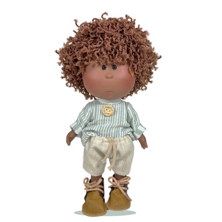LITTLE MIO BROWN WOOL DOLL for wholesale by Nines Artesanals d'Onil Dolls