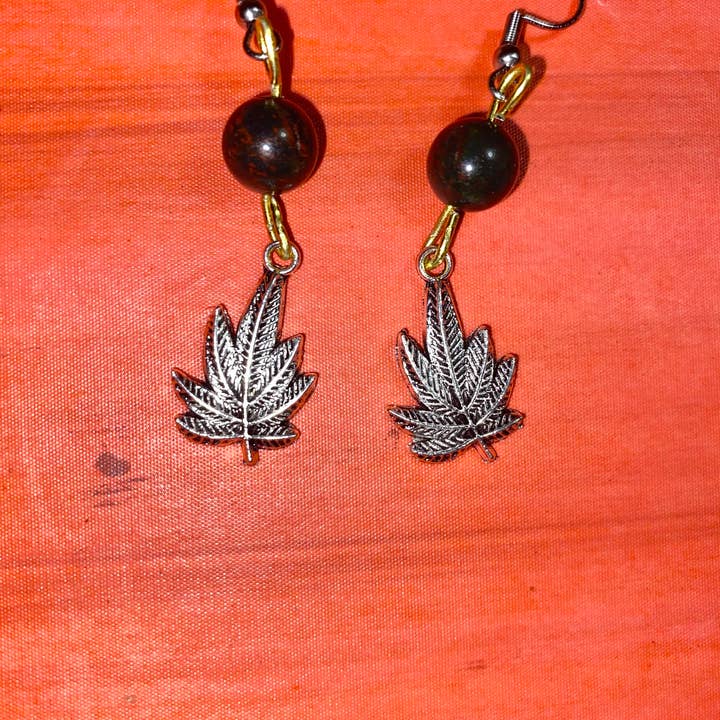 Bloodstone 420 Flower Earrings for wholesale by Kamicr8tions