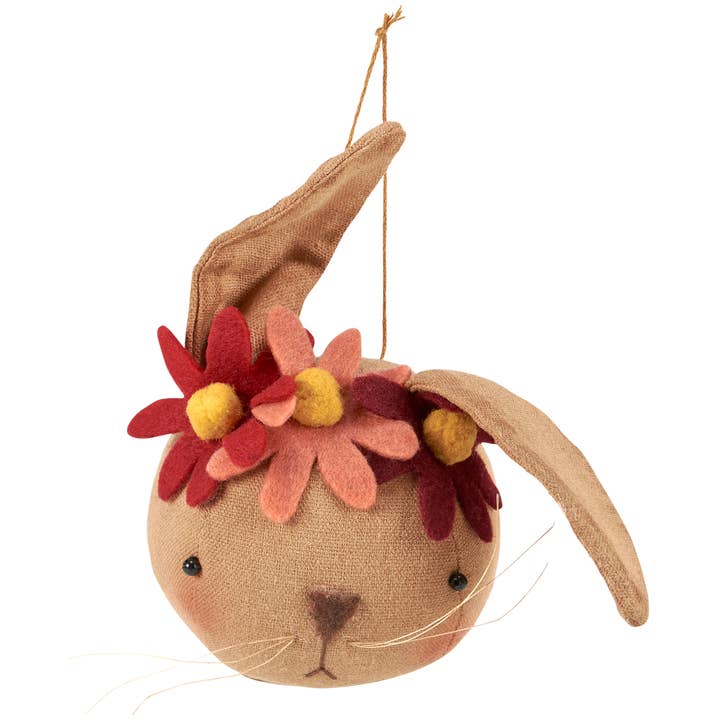 Flower Bunny Ornament for wholesale by Primitives by Kathy