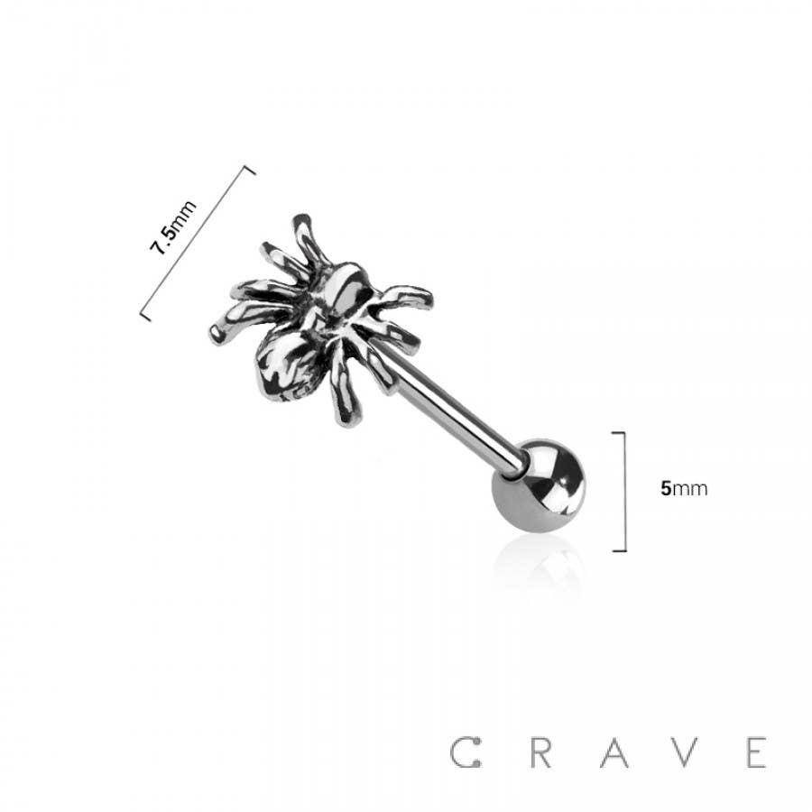 CRAVE - Wholesale Tongue Ring - SPIDER 316L SURGICAL STEEL TONGUE BARBELL1