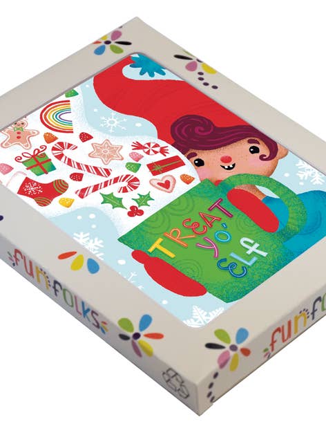 FHB02 HOLIDAY ELF - PAQUETE DE 8 UNIDADES NAVIDEÑAS A2 para venta al por mayor de Fun Folks