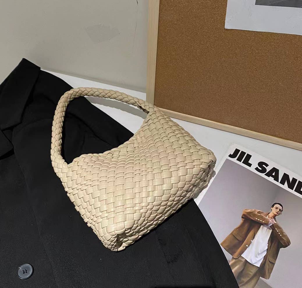 Sook Stainable - Wholesale Shoulder Bag - Women's - Vegan Leather Woven Shoulder Baguette Bag13