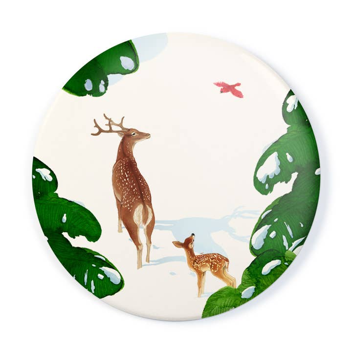 Woodland Neighbors - Pocket Mirror with wool-felt pouch for wholesale by Felix Doolittle