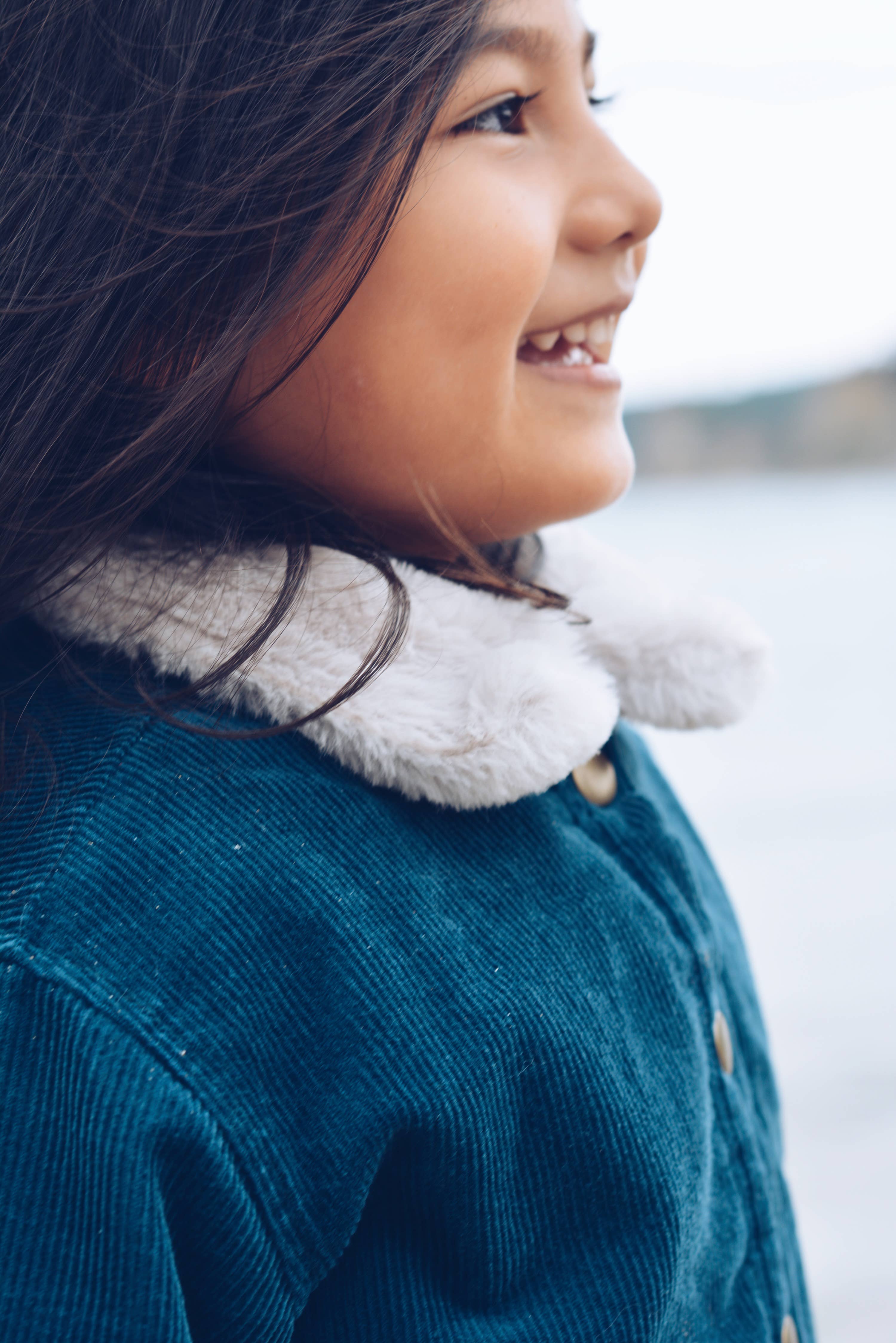 Eli & Nev (we cover U.S. import duties) - Wholesale Jacket - Kids - Baby / Kids Blue Corduroy and Faux-fur Jacket OEKO-TEX2