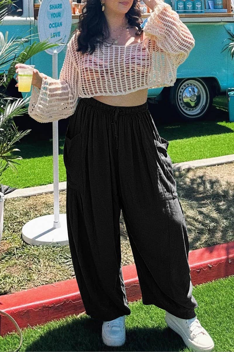 NINEXIS - Wholesale Pants - Women's - CWBLP0709_LOOSE CASUAL COTTON AND LINEN TROUSERS32