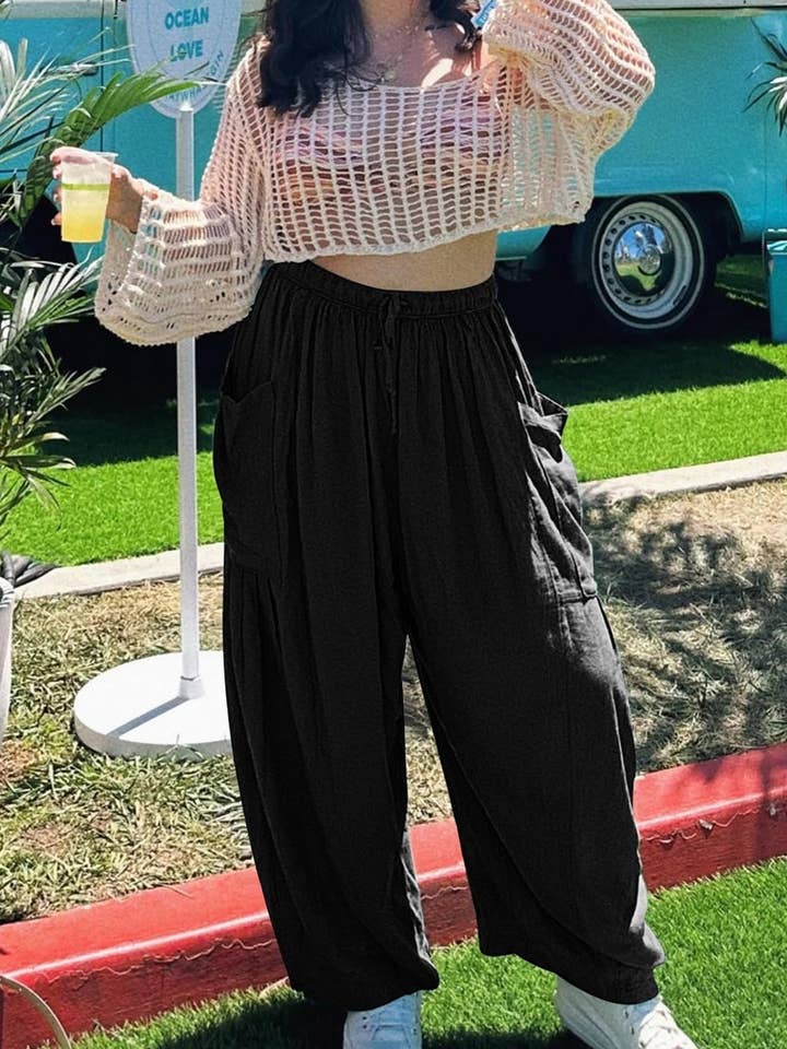 NINEXIS - Wholesale Pants - Women's - CWBLP0709_LOOSE CASUAL COTTON AND LINEN TROUSERS32