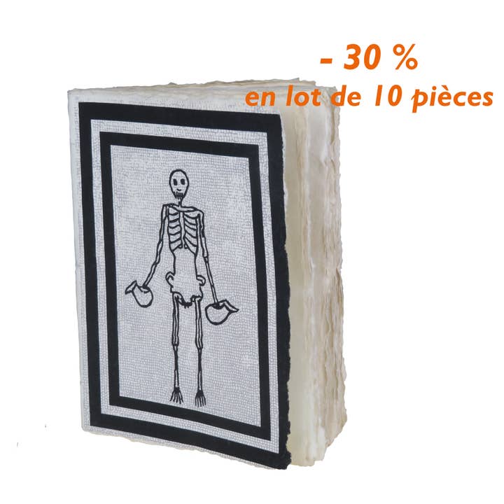 Small skeleton parchment notebook (set of 10) for wholesale by Epigram