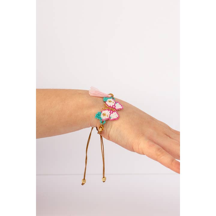 Crowned Free - Wholesale Beaded Bracelet - Kids - Beaded Butterfly Kids/Adult Bracelet - Made by Survivors