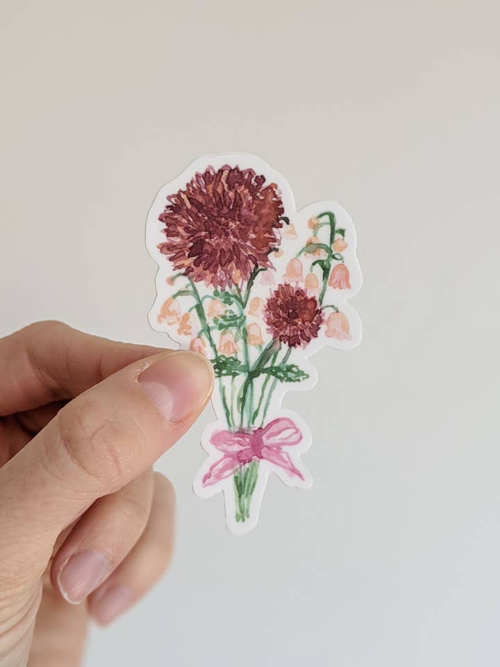 Red Flower Sticker for wholesale by Tiff's Art Collection