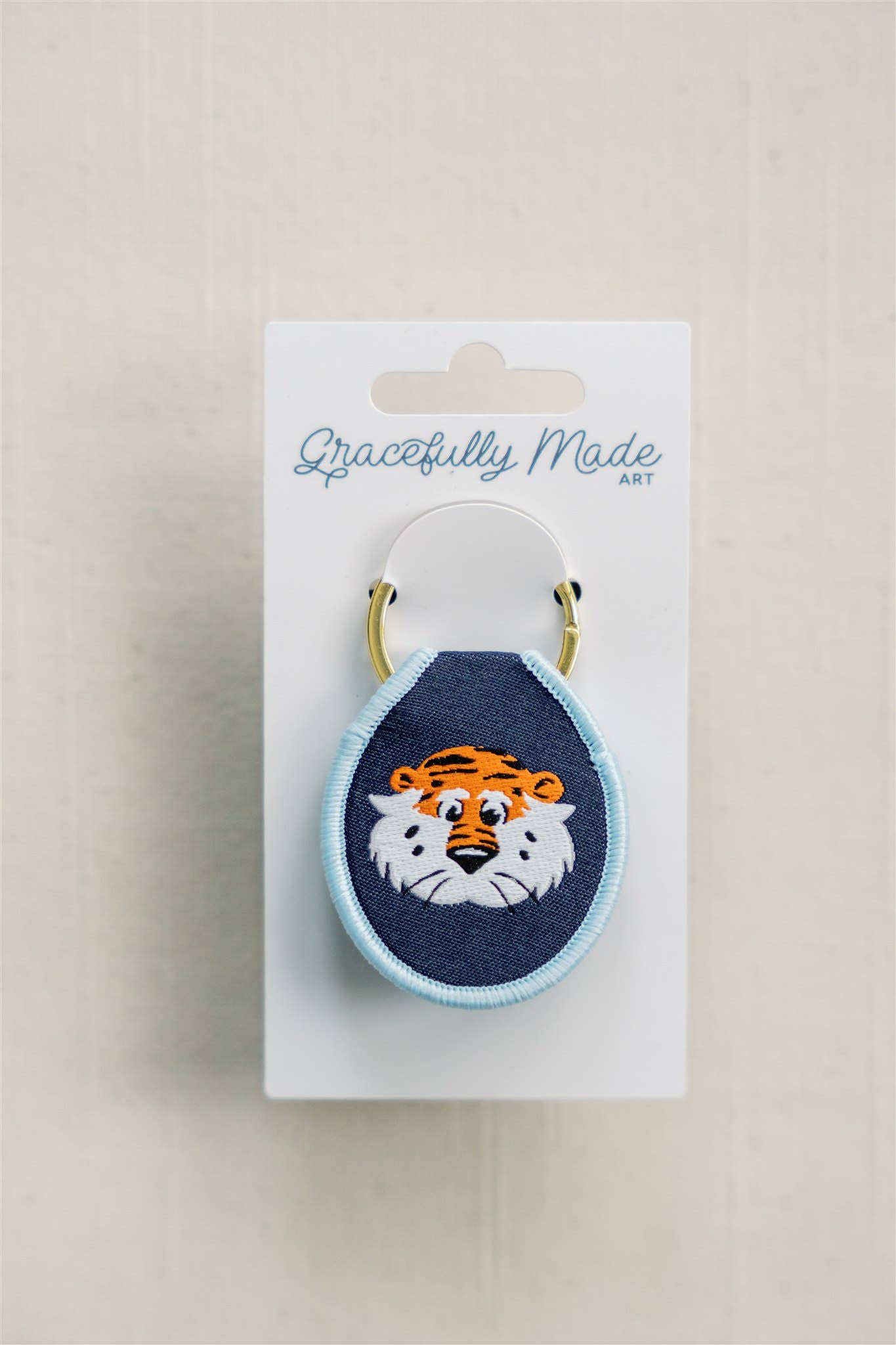 Gracefully Made Art - Wholesale Keychain - Unisex - Auburn University Aubie Embroidered Keychain 2