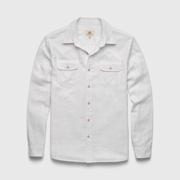Chemise en coton double gaze Zhu - Blanc pour la vente par SURFSIDESUPPLY