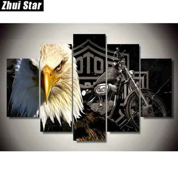 Decoración de pared de fondo de sofá de motocicleta águila DIY para venta al por mayor de Good goods