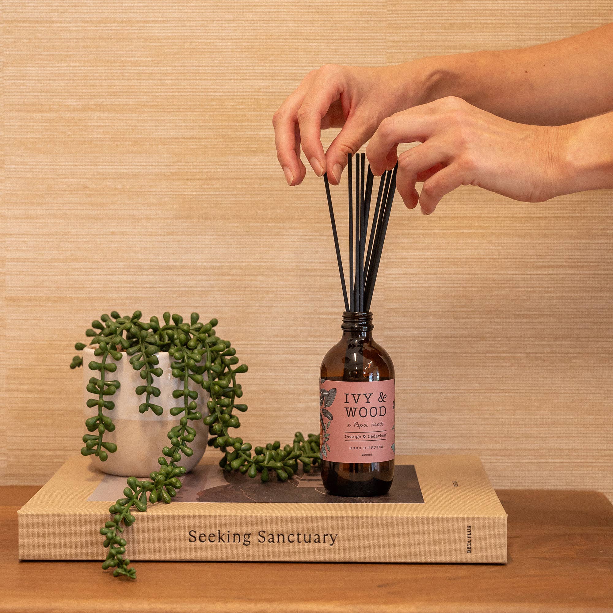 Ivy & Wood - Vente Diffuseur à tiges - Botanique : Diffuseur à feuilles d'oranger et de feuilles de cèdre1