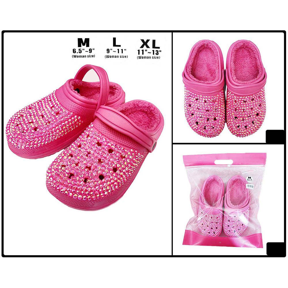 Sensibling Corp. - Wholesale Sandals - Women's - Bling Solid Faux Fur Rubber Sandals
7