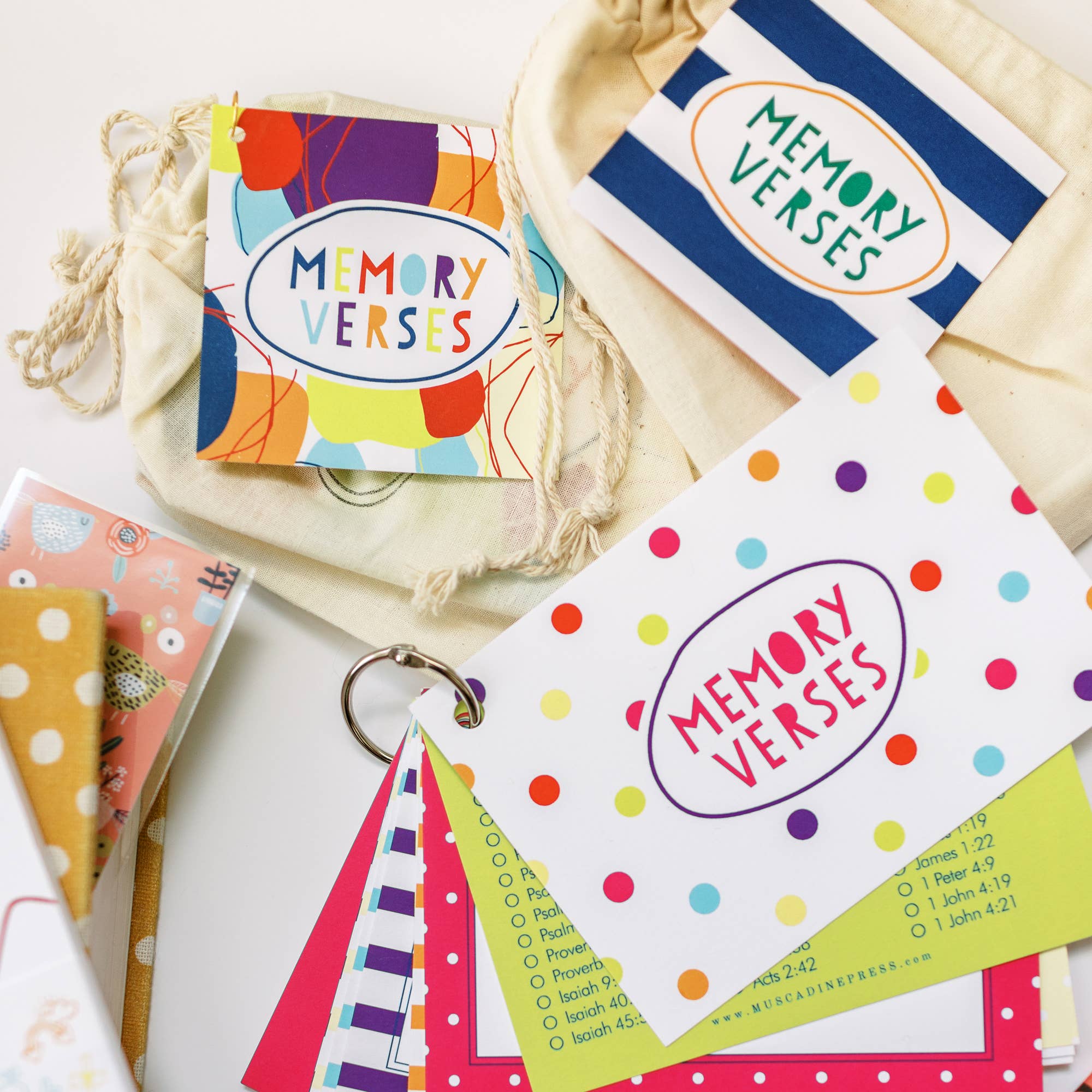 Muscadine Press - Wholesale Stationery/Notecard Set - Memory Verse Ring, Rainbow Dot1