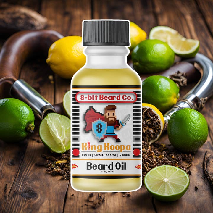 King Koopa | Beard Oil - Citrus, Sweet Tobacco, Vanilla for wholesale by 8-bit Beard Co.