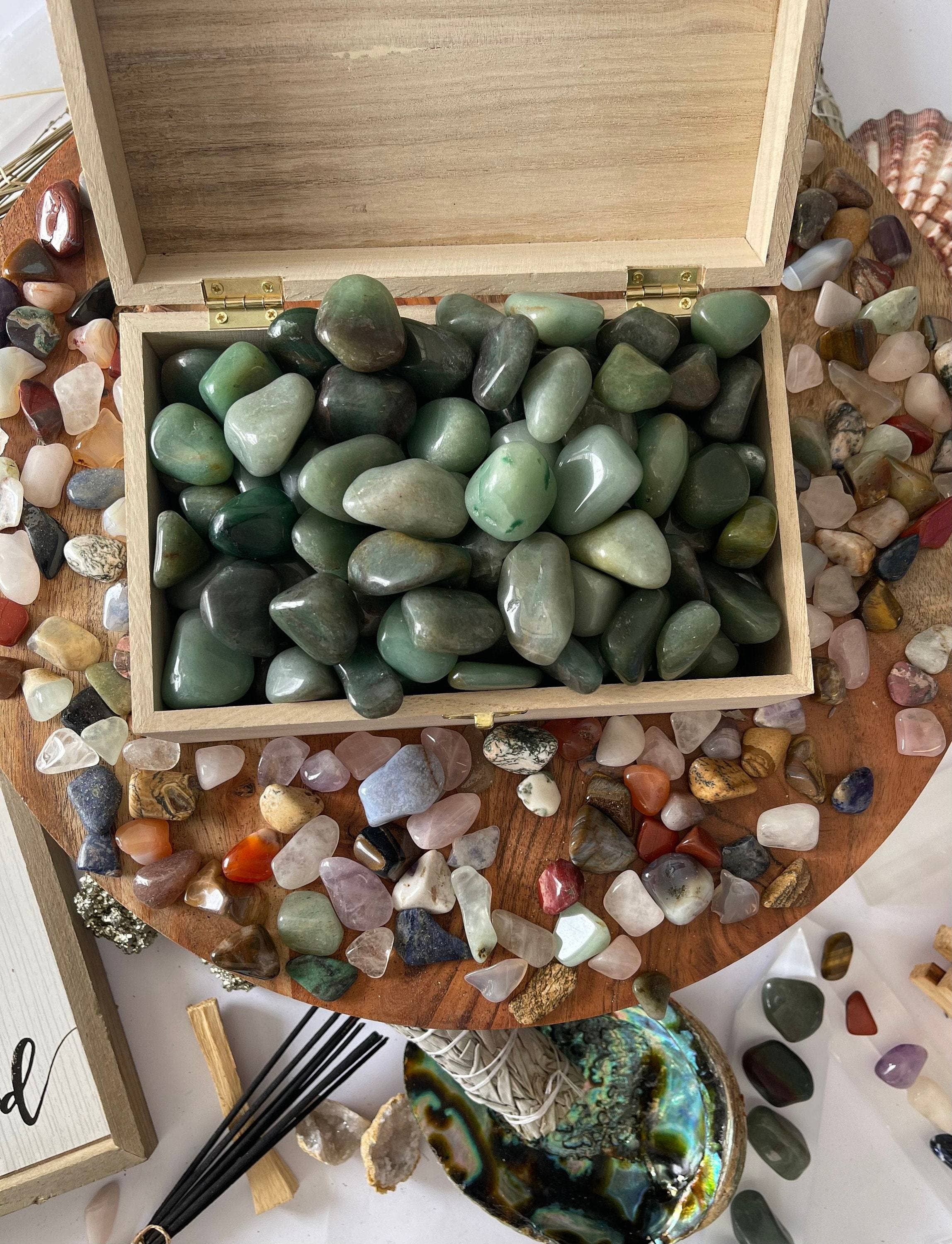 CaNatureLover - Wholesale Spiritual Stone/Crystal - Tumbled Green Aventurine Crystal Healing Tumbled Stone , 1-1.5 inch Bulk Large Natural Tumbled Polished Brazilian Gemstone Healing Crystals3