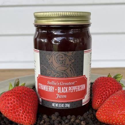 Strawberry + Black Peppercorn Jam for wholesale by Sallie's Greatest