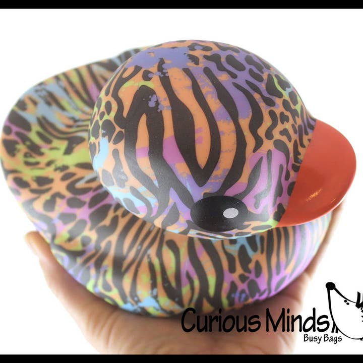 Curious Minds Toys - Wholesale Bath Toy - Baby - 1 Jumbo Animal Print Rubber Ducks - Rubber Duckies - Cute No7
