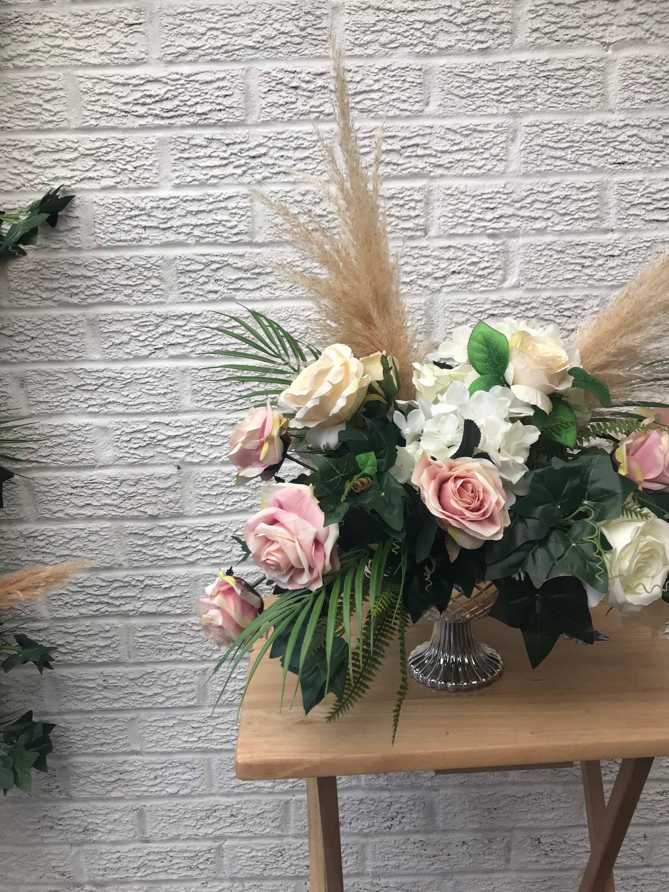 IVY CRUZ – Arco de bandeirinhas por atacado – Pampas Garland, Grinalda de Flores de Pampas, Flor de Casamento9