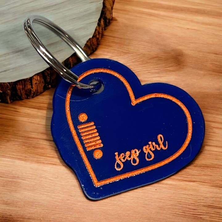 Porte-clés Jeep Girl en forme de cœur pour la vente par Y'all-ternative