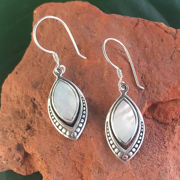 Translucent Earrings, Mother-of-Pearl - Sterling Silver, Indonesia for wholesale by Women's Peace Collection