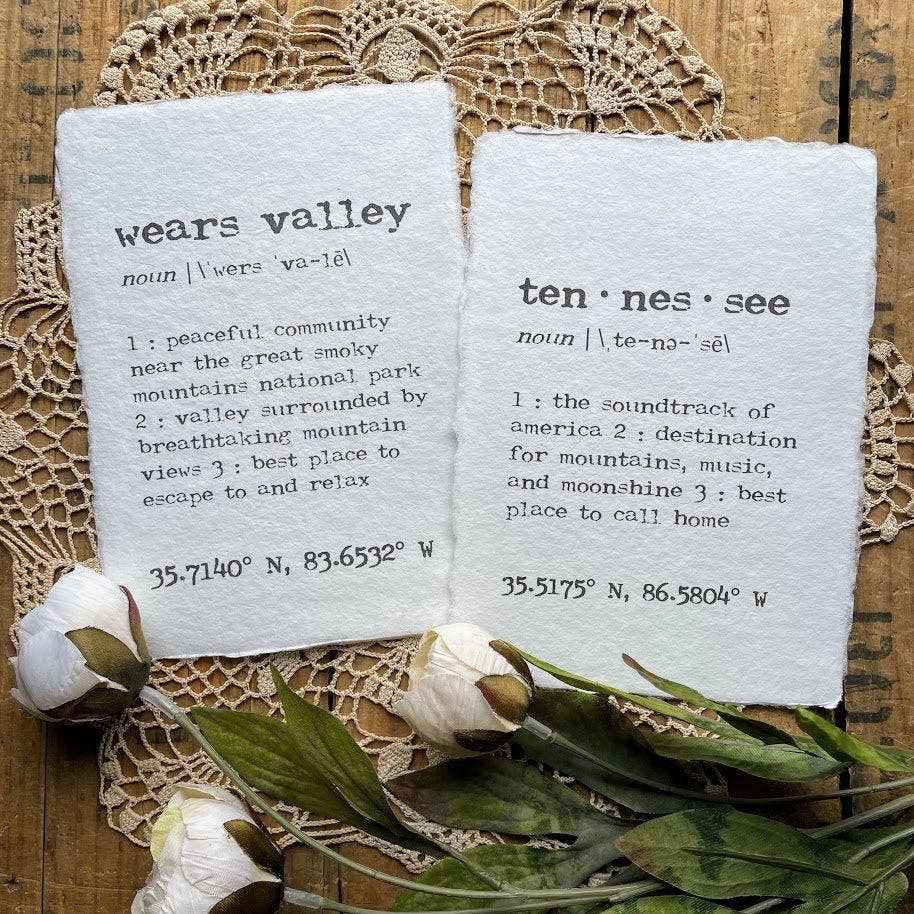 Alison Rose Vintage - Wholesale Art Print - wears valley tennessee definition print on handmade paper3