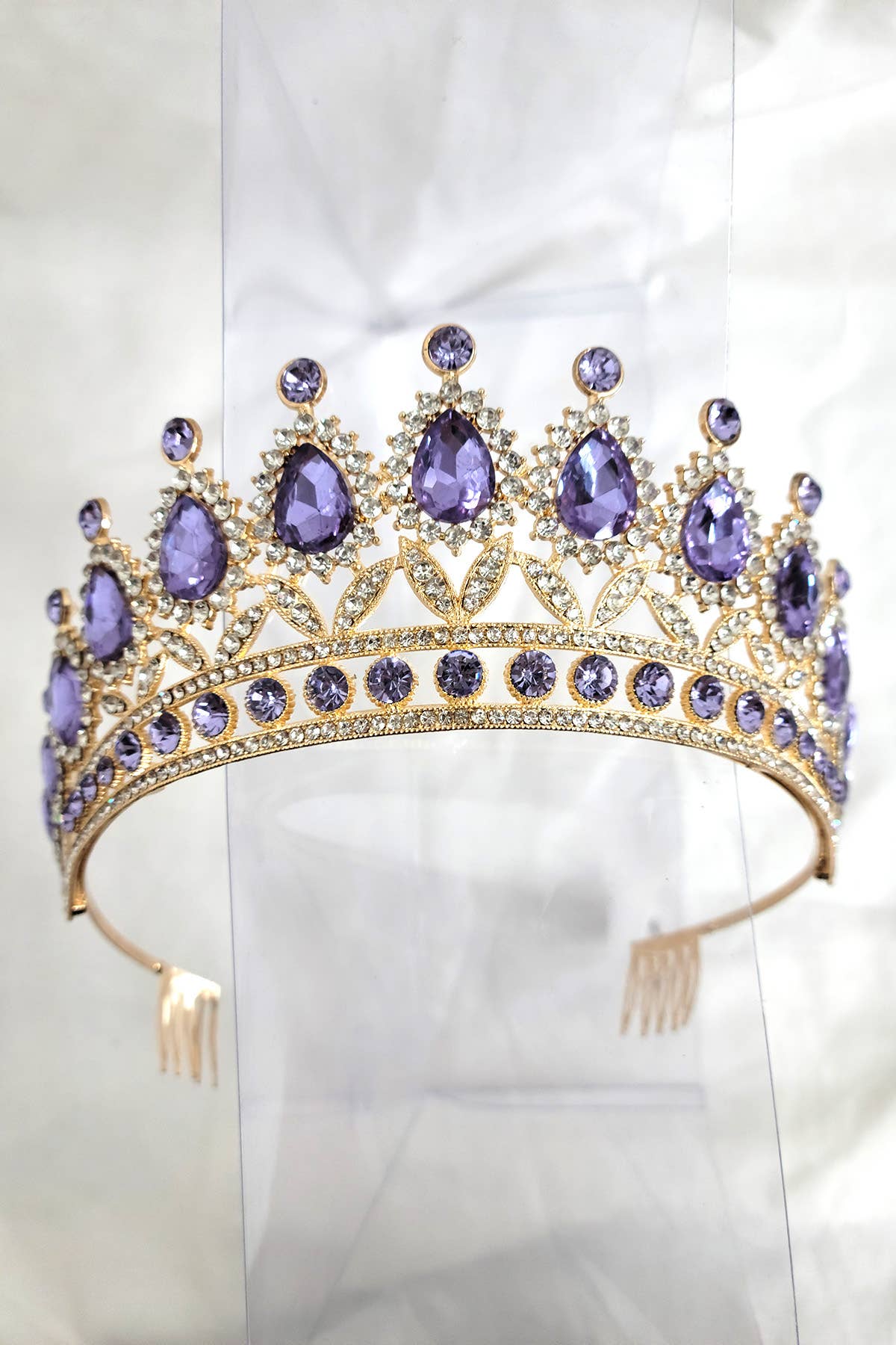 Chicas - Wholesale Tiara - Women's - One Size Fits All Metal Tiara With Jewel Rhinestones HT879-54