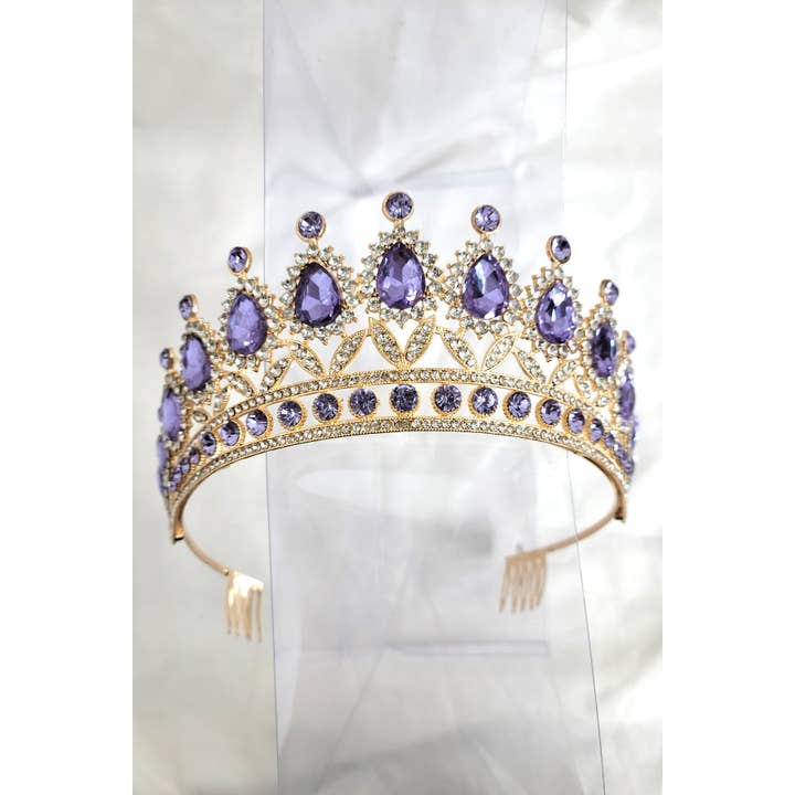 Chicas - Wholesale Tiara - Women's - One Size Fits All Metal Tiara With Jewel Rhinestones HT879-54